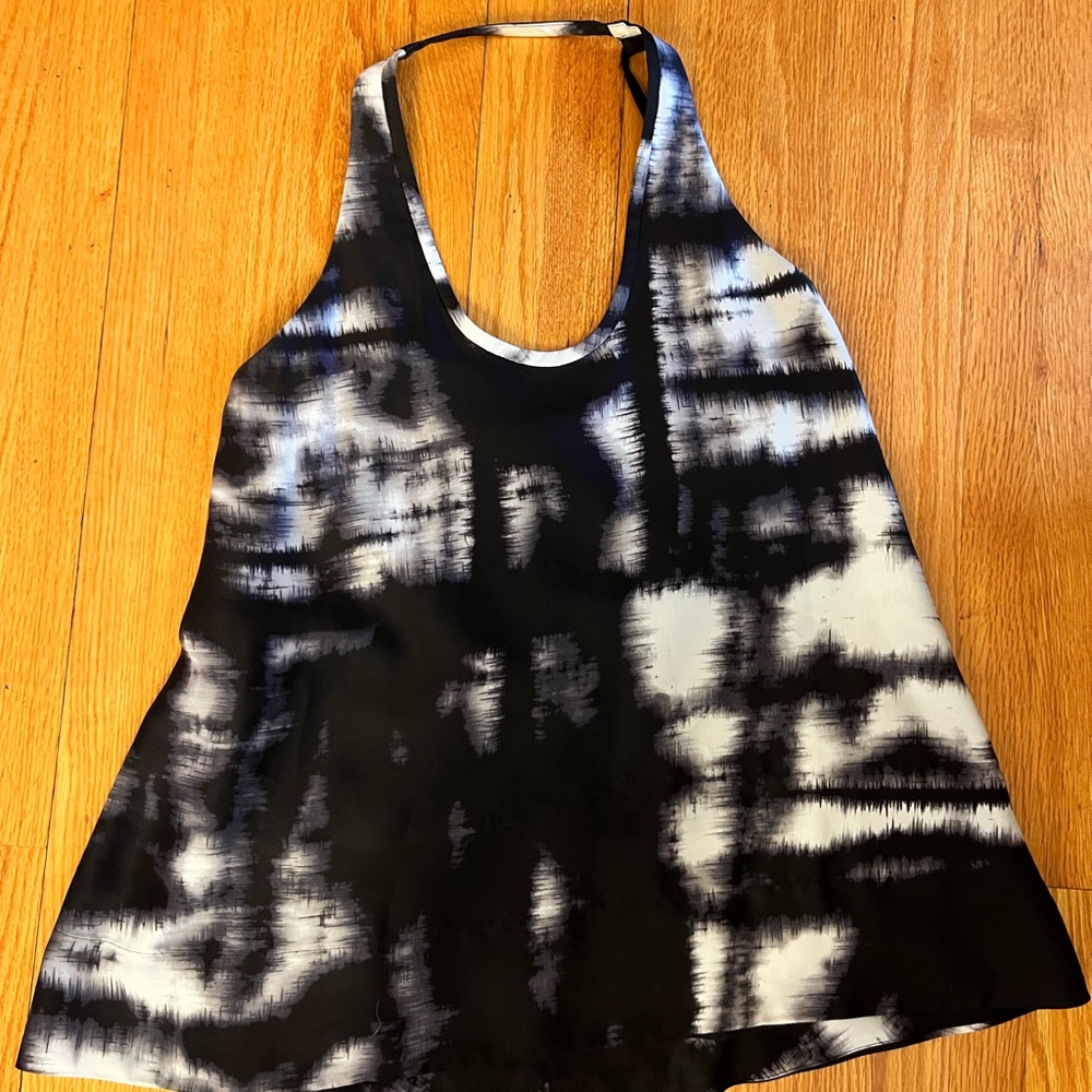 BCBG Black and White Asymmetrical Tank Top
